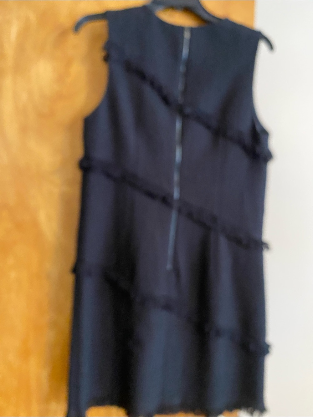 Ann Taylor Black Textured Fringe Sheath Dress - Picture 4 of 5